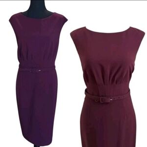 Antonio Melani 50s Inspired Belted Midi Sheath Dress